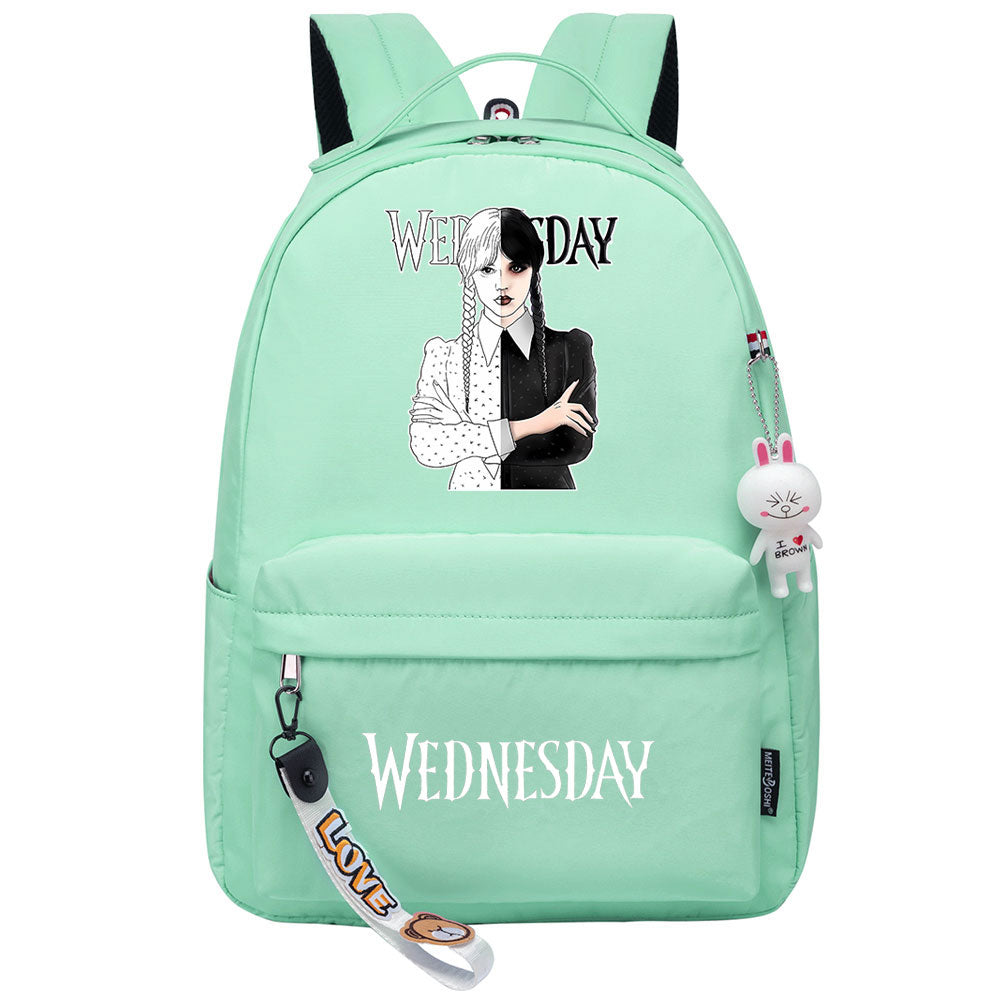 Wednesday Addams USB Charging Backpack Schoolbag Notebook Bag Gifts for Kids Students Cosplay Backpack School Bag Water Proof