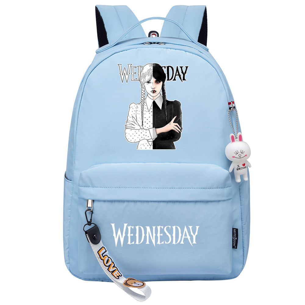 Wednesday Addams USB Charging Backpack Schoolbag Notebook Bag Gifts for Kids Students Cosplay Backpack School Bag Water Proof