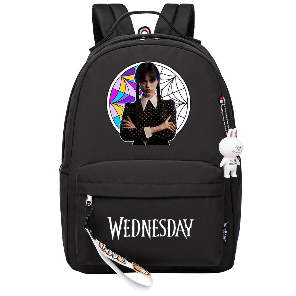 Wednesday Addams USB Charging Backpack Schoolbag Notebook Bag Gifts for Kids Students Cosplay Backpack School Bag Water Proof