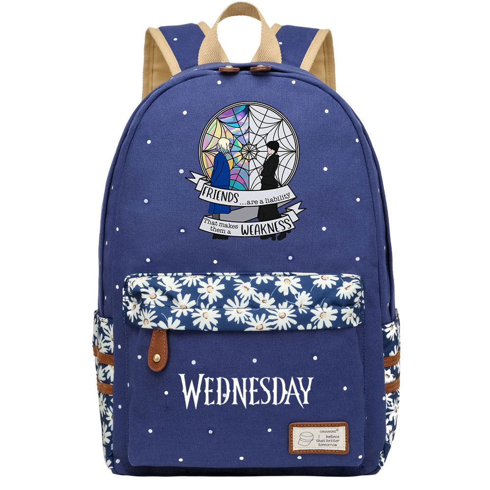 Wednesday Addams Canvas Travel Backpack School Bag For Girl Kids Boy