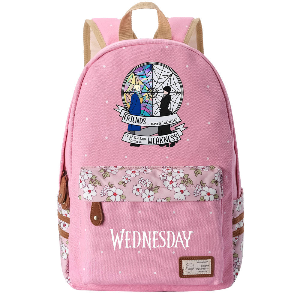 Wednesday Addams Canvas Travel Backpack School Bag For Girl Kids Boy