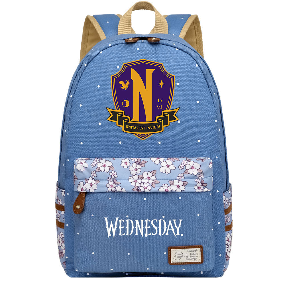 Wednesday Addams Canvas Travel Backpack School Bag For Girl Kids Boy