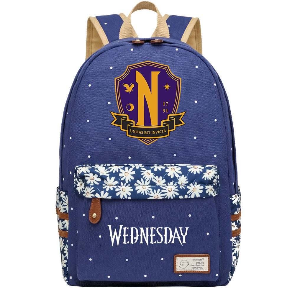 Wednesday Addams Canvas Travel Backpack School Bag For Girl Kids Boy