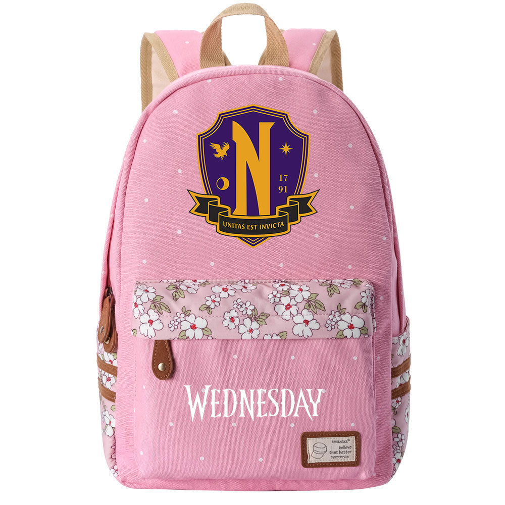 Wednesday Addams Canvas Travel Backpack School Bag For Girl Kids Boy