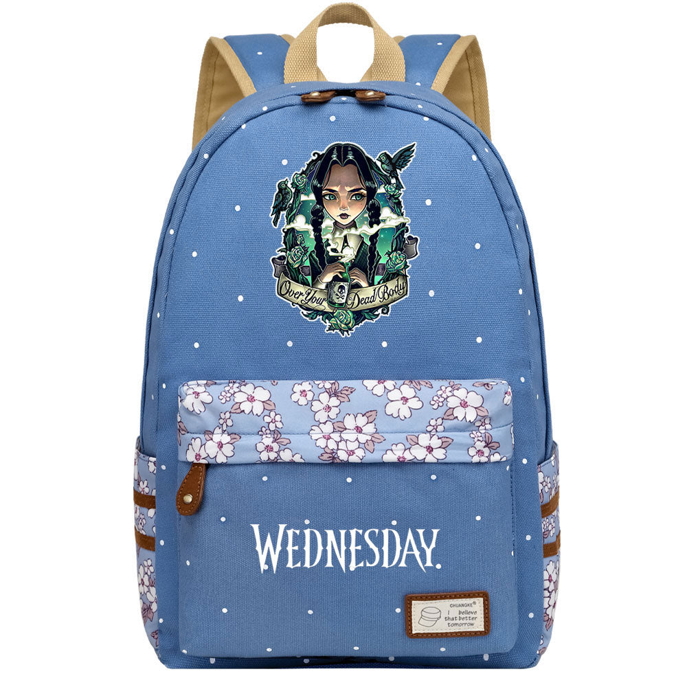 Wednesday Addams Canvas Travel Backpack School Bag For Girl Kids Boy