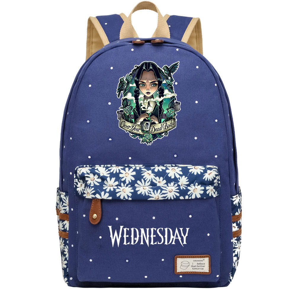 Wednesday Addams Canvas Travel Backpack School Bag For Girl Kids Boy