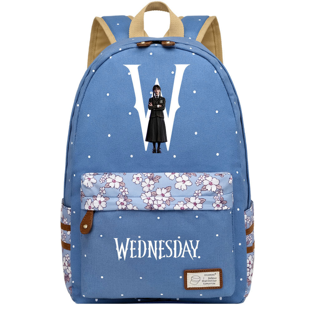 Wednesday Addams Canvas Travel Backpack School Bag For Girl Kids Boy