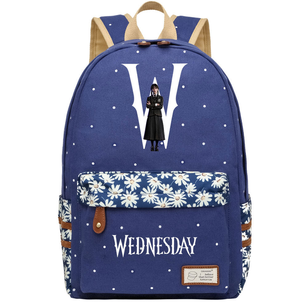 Wednesday Addams Canvas Travel Backpack School Bag For Girl Kids Boy