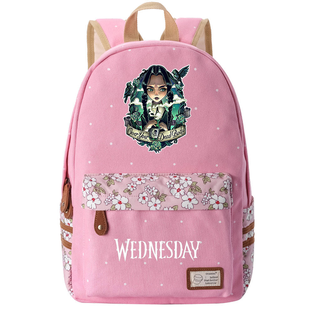Wednesday Addams Canvas Travel Backpack School Bag For Girl Kids Boy