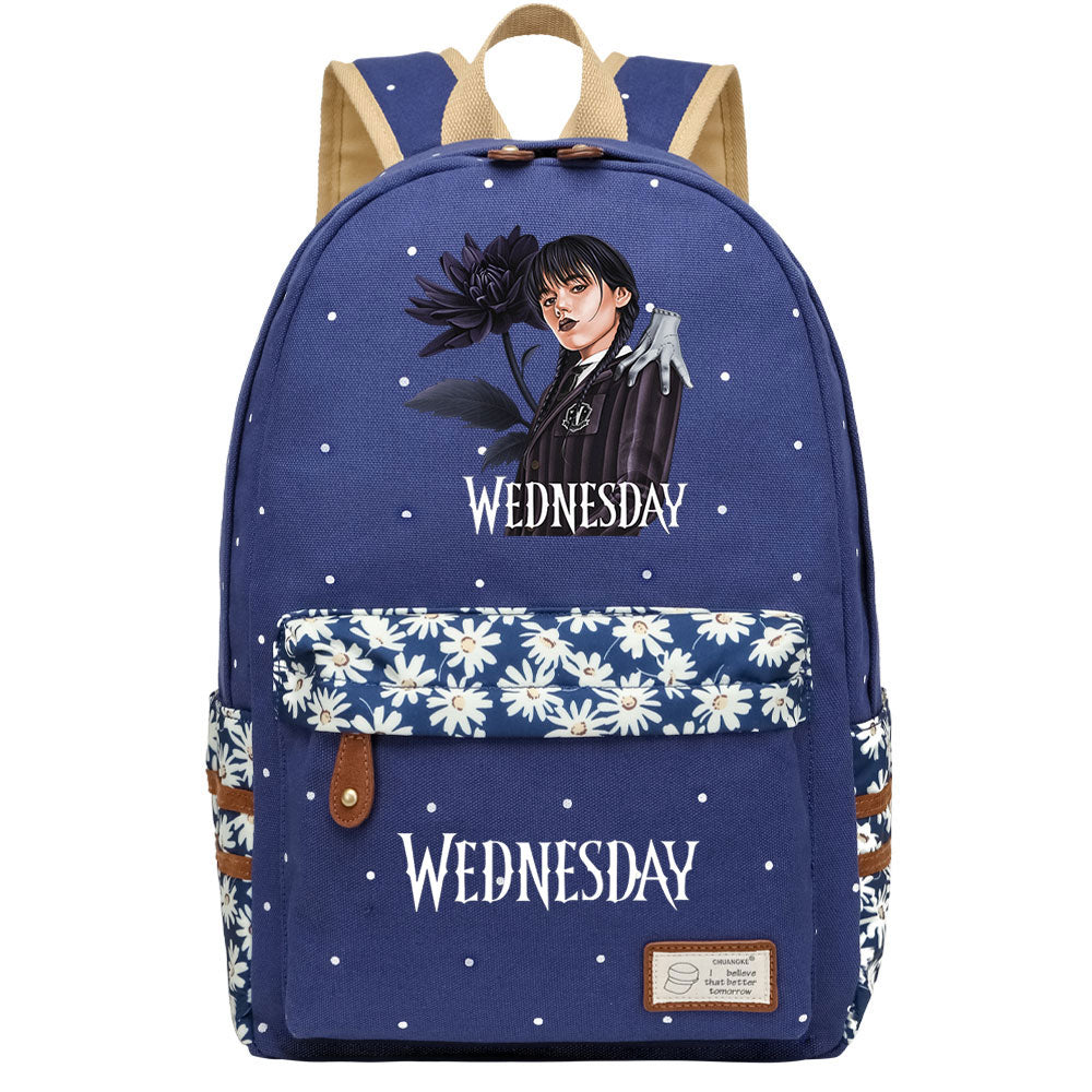 Wednesday Addams Canvas Travel Backpack School Bag For Girl Kids Boy