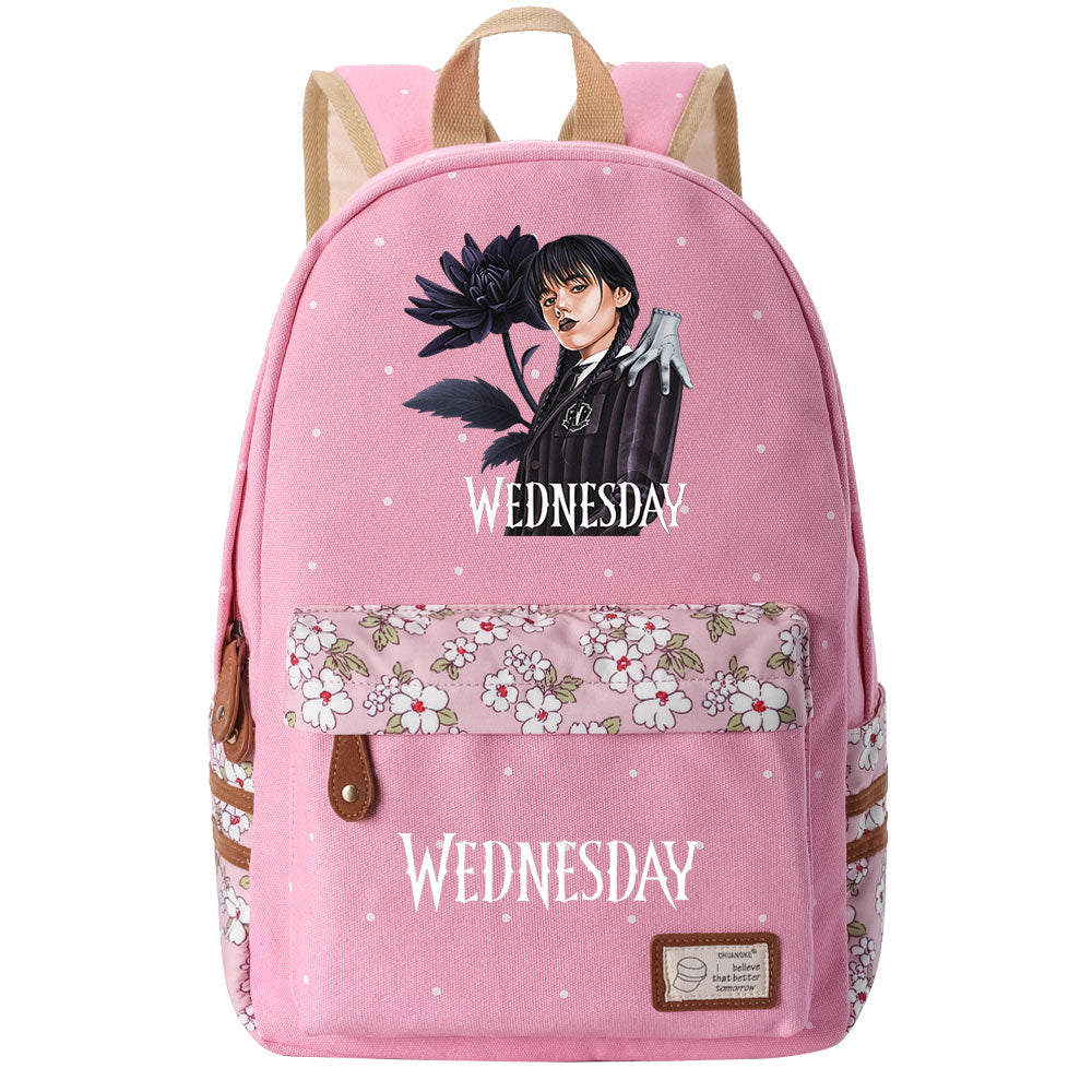 Wednesday Addams Canvas Travel Backpack School Bag For Girl Kids Boy