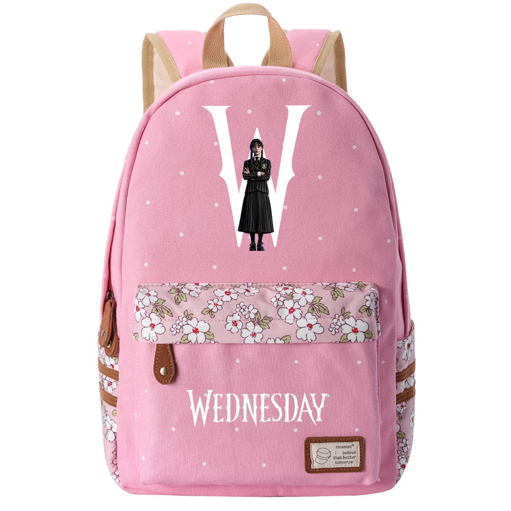 Wednesday Addams Canvas Travel Backpack School Bag For Girl Kids Boy