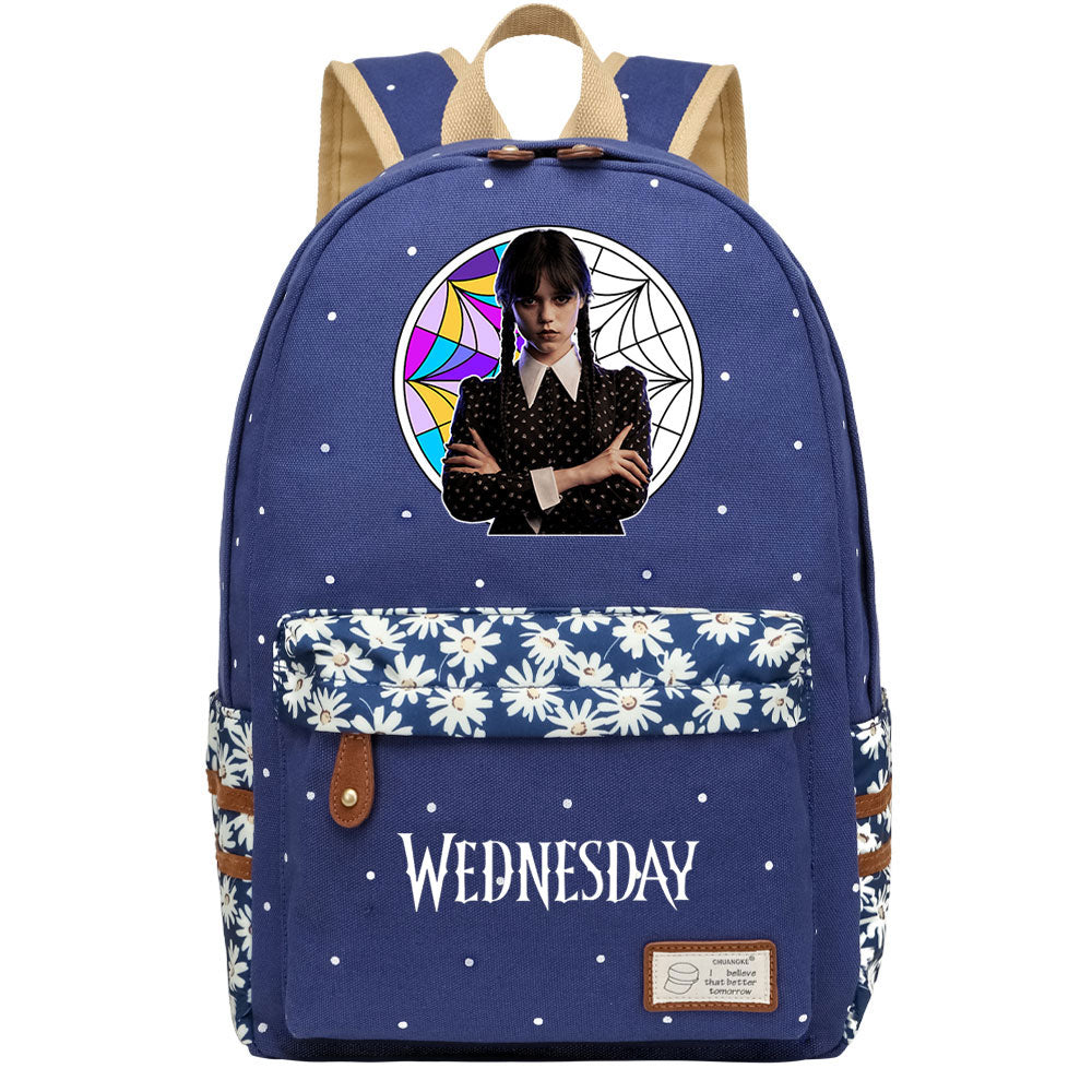 Wednesday Addams Canvas Travel Backpack School Bag For Girl Kids Boy