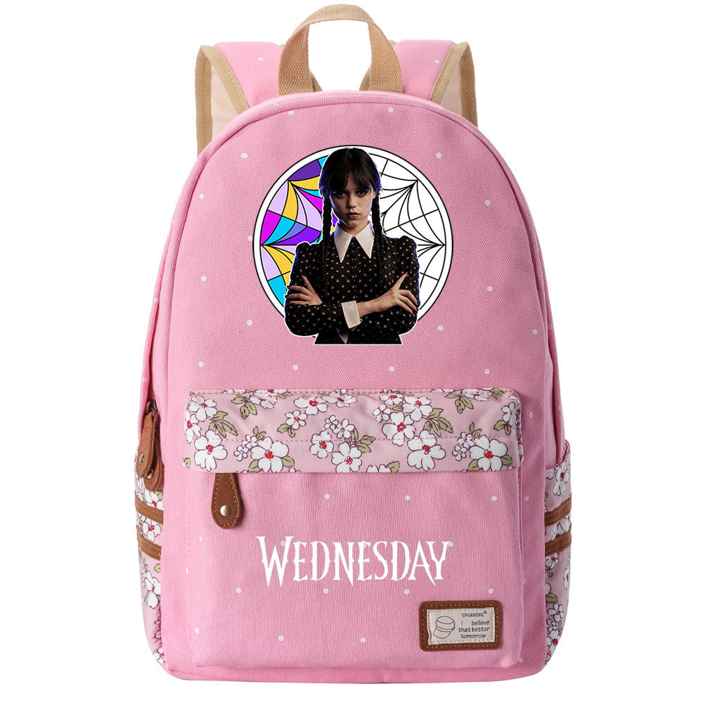 Wednesday Addams Canvas Travel Backpack School Bag For Girl Kids Boy