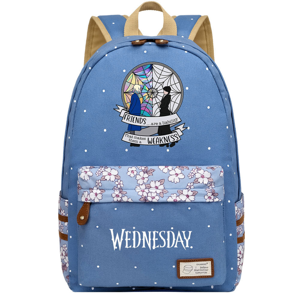 Wednesday Addams Canvas Travel Backpack School Bag For Girl Kids Boy