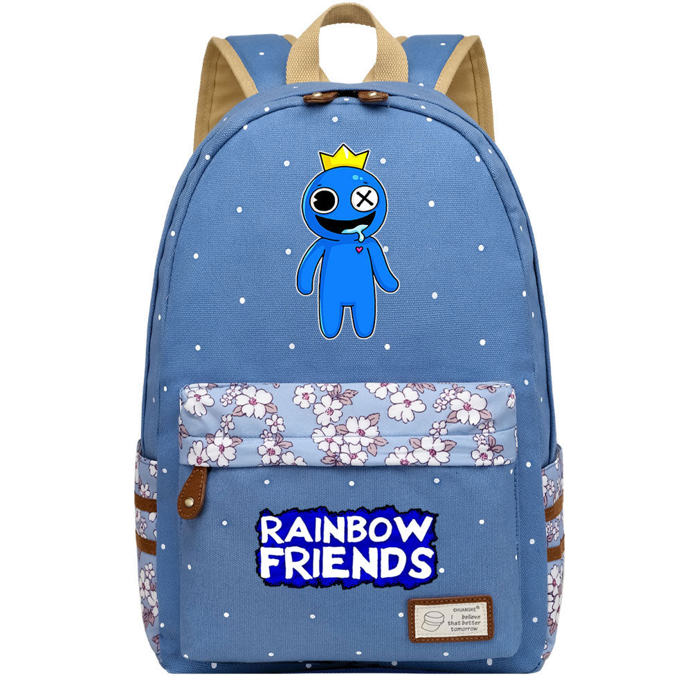 Rainbow Friends Canvas Travel Backpack School Bag For Girl Kids Boy