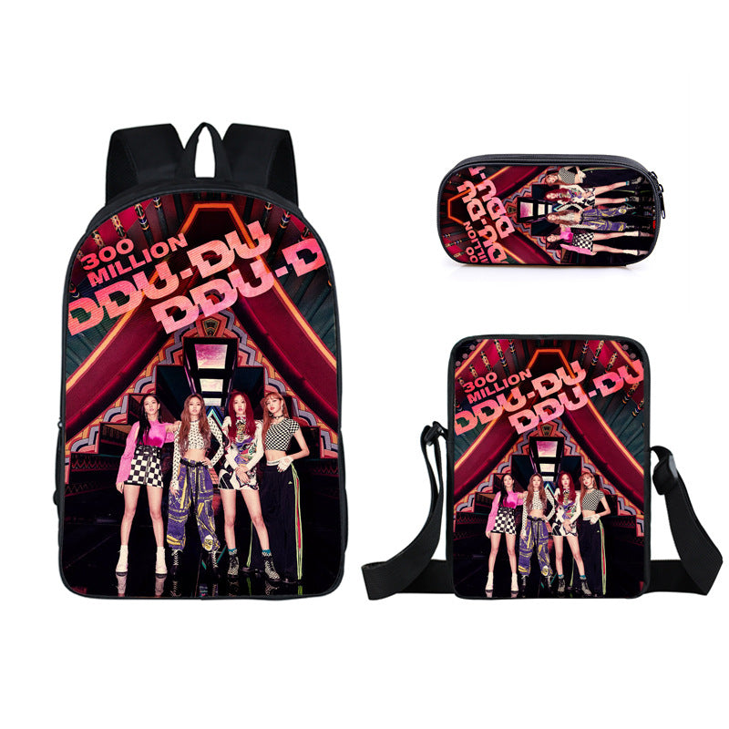 BLACKPINK JISOO JENNIE Schoolbag Backpack Lunch Bag Pencil Case Set Gift for Kids Students