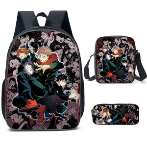 Jujutsu Kaisen Schoolbag Backpack Lunch Bag Pencil Case Set Gift for Kids Students