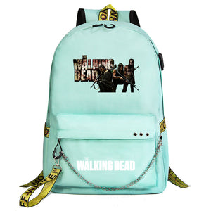 The Walking Dead USB Charging Backpack Shoolbag Notebook Bag Gifts for Kids Students