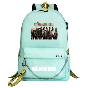 The Walking Dead USB Charging Backpack Shoolbag Notebook Bag Gifts for Kids Students