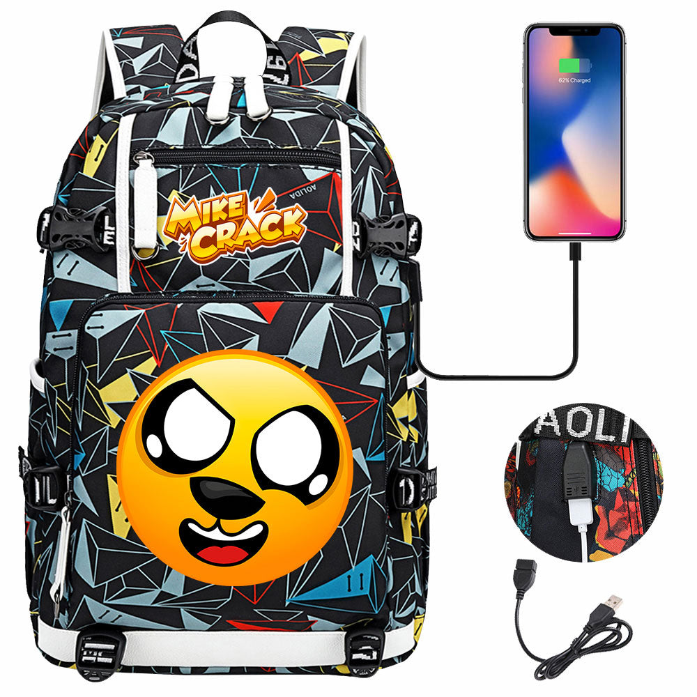 Mikecrack USB Charging Backpack School NoteBook Laptop Travel Bags