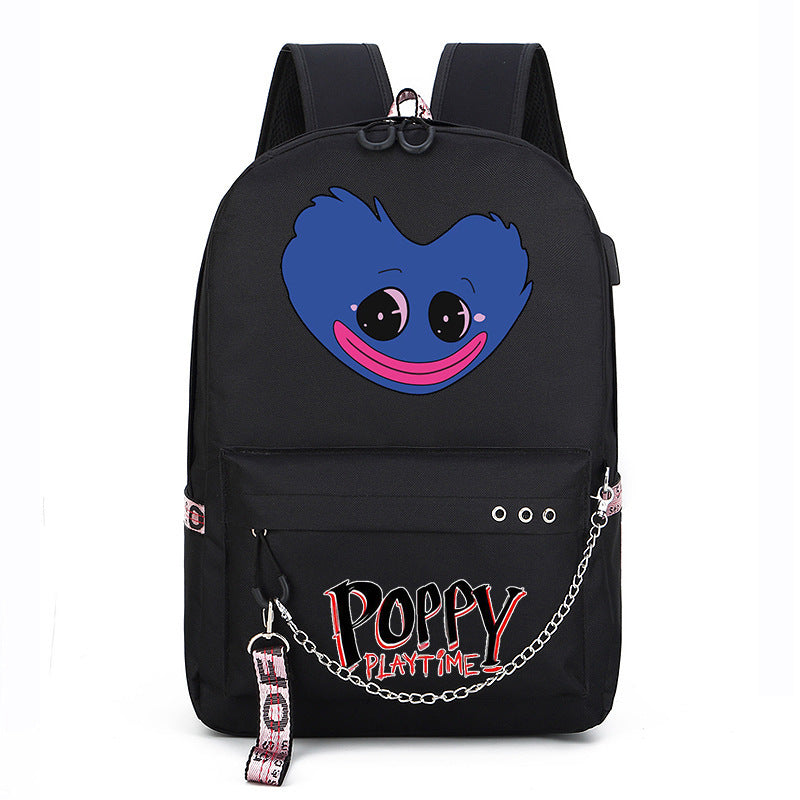 Poppy Playtime USB Charging Backpack Schoolbag Notebook Bag Gifts for Kids Students
