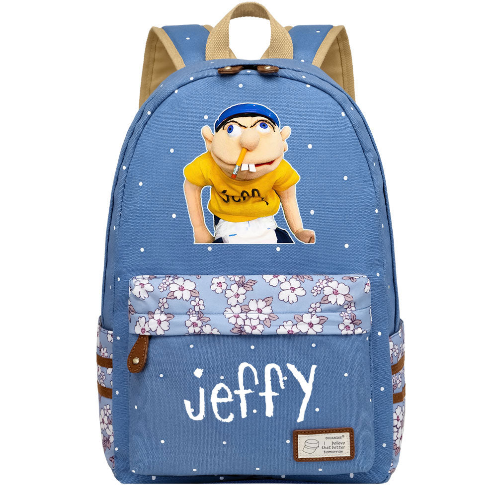 Jeffy Canvas Travel Backpack School Bag For Girl Kids Boy