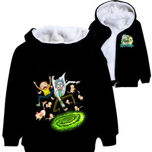 Rick and Morty Pullover Hoodie Sweatshirt Autumn Winter Unisex Sweater Zipper Jacket for Kids Boy Girls