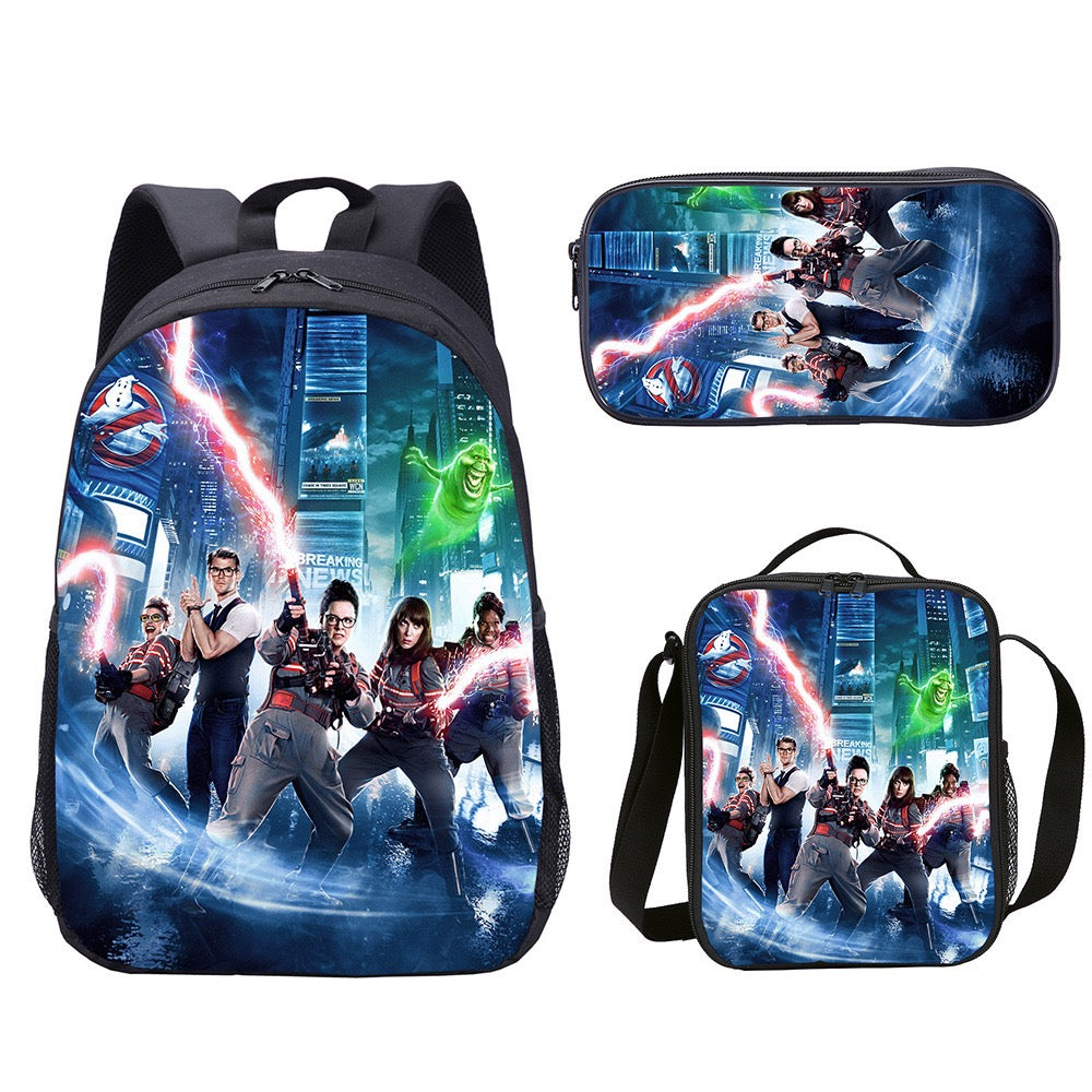 Ghostbusters Schoolbag Backpack Lunch Bag Pencil Case Set Gift for Kids Students