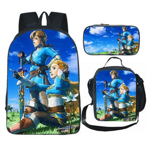 The Legend of Zelda Schoolbag Backpack Lunch Bag Pencil Case Set Gift for Kids Students