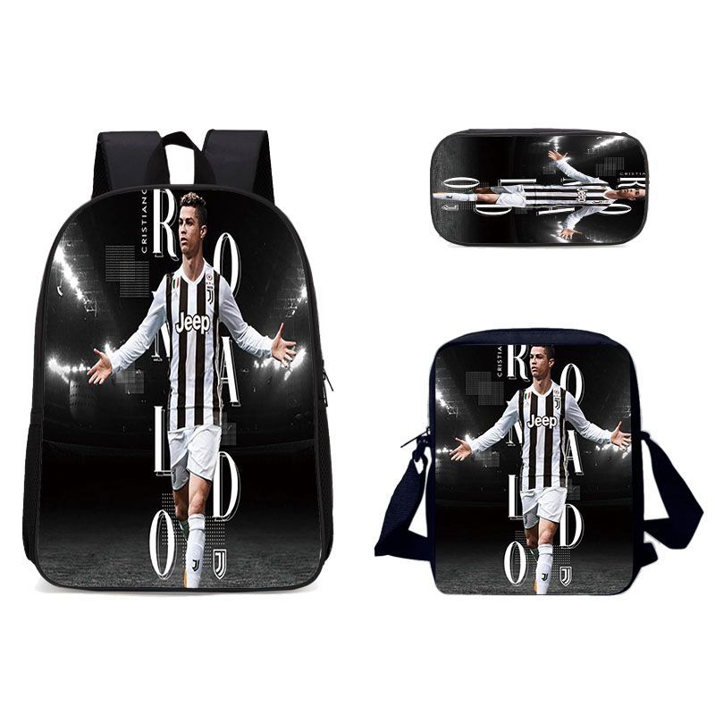 Ronaldo Football CR7 Schoolbag Backpack Lunch Bag Pencil Case Set Gift for Kids Students