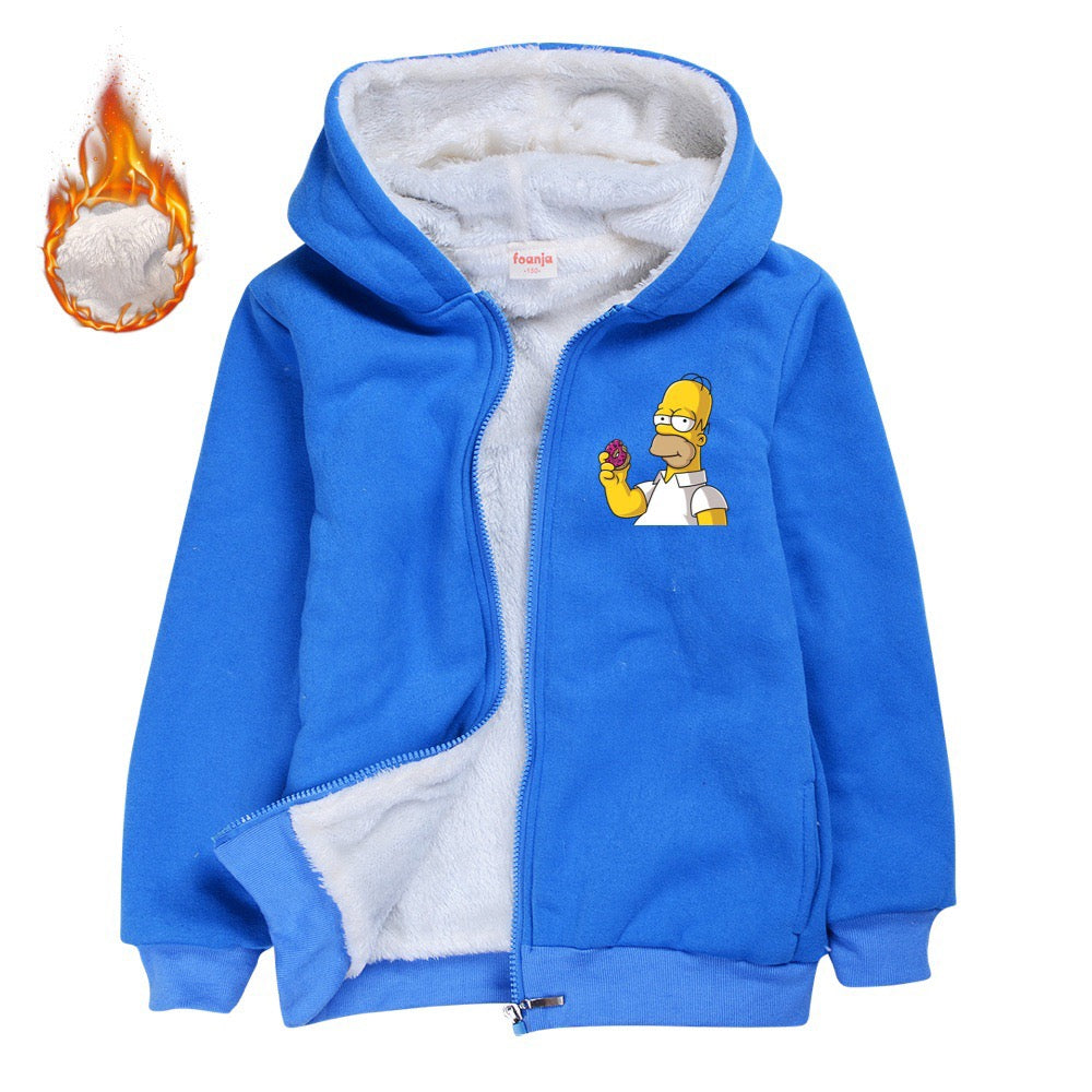 Simpsons Pullover Hoodie Sweatshirt Autumn Winter Unisex Sweater Zipper Jacket for Kids Boy Girls