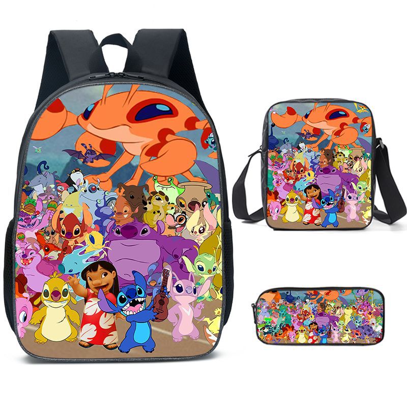 Lilo Stitch Schoolbag Backpack Lunch Bag Pencil Case Set Gift for Kids Students