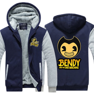 Bendy Hoodie Jacket Autumn Winter Unisex Zipper Sweatershirt Warm Coat