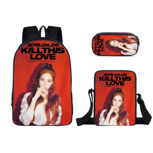 BLACKPINK JISOO JENNIE Schoolbag Backpack Lunch Bag Pencil Case Set Gift for Kids Students