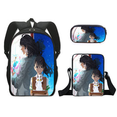 Suzume no Tojimari Schoolbag Backpack Lunch Bag Pencil Case 3pcs Set Gift for Kids Students