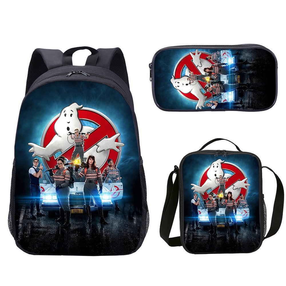 Ghostbusters Schoolbag Backpack Lunch Bag Pencil Case Set Gift for Kids Students