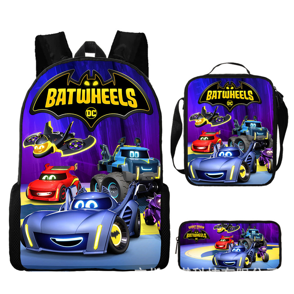 Batwheels Schoolbag Backpack Lunch Bag Pencil Case 3pcs Set Gift for Kids Students