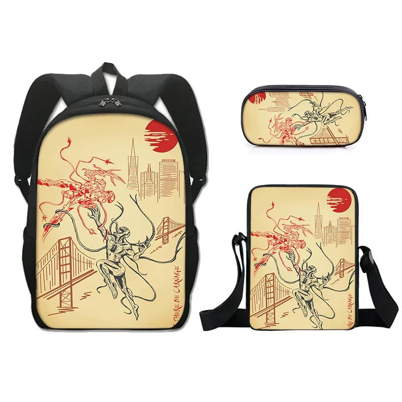 Venom 2 Schoolbag Backpack Lunch Bag Pencil Case Set Gift for Kids Students