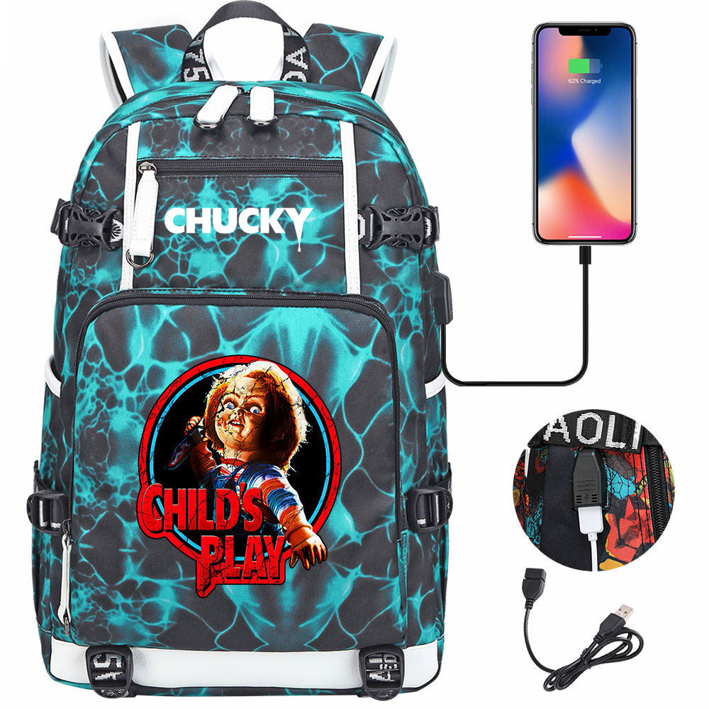 Child's Play USB Charging Backpack School NoteBook Laptop Travel Bags