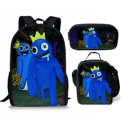 Rainbow Friends Schoolbag Backpack Lunch Bag Pencil Case 3pcs Set Gift for Kids Students
