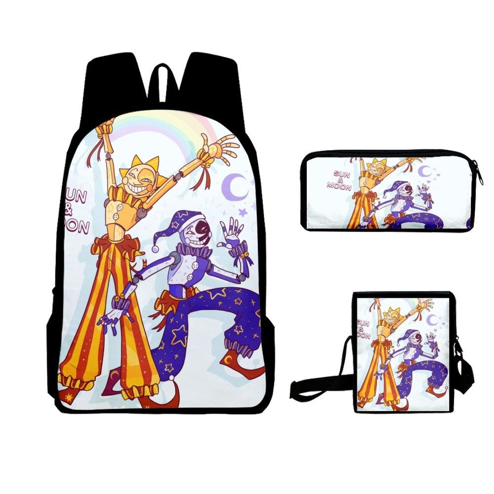Fnaf Security Breach Sundrop Moondrop Schoolbag Backpack Lunch Bag Pencil Case Set Gift for Kids Students