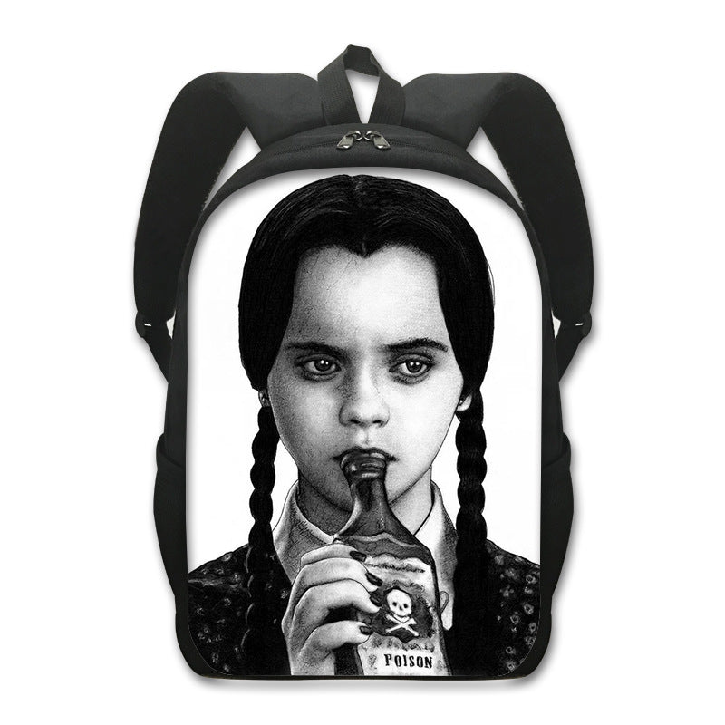 Wednesday Addams Backpack School Sports Bag for Kids Boy Girl