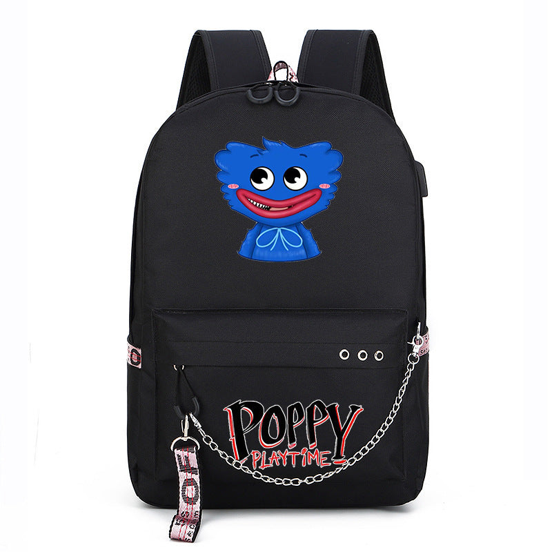 Poppy Playtime USB Charging Backpack Schoolbag Notebook Bag Gifts for Kids Students