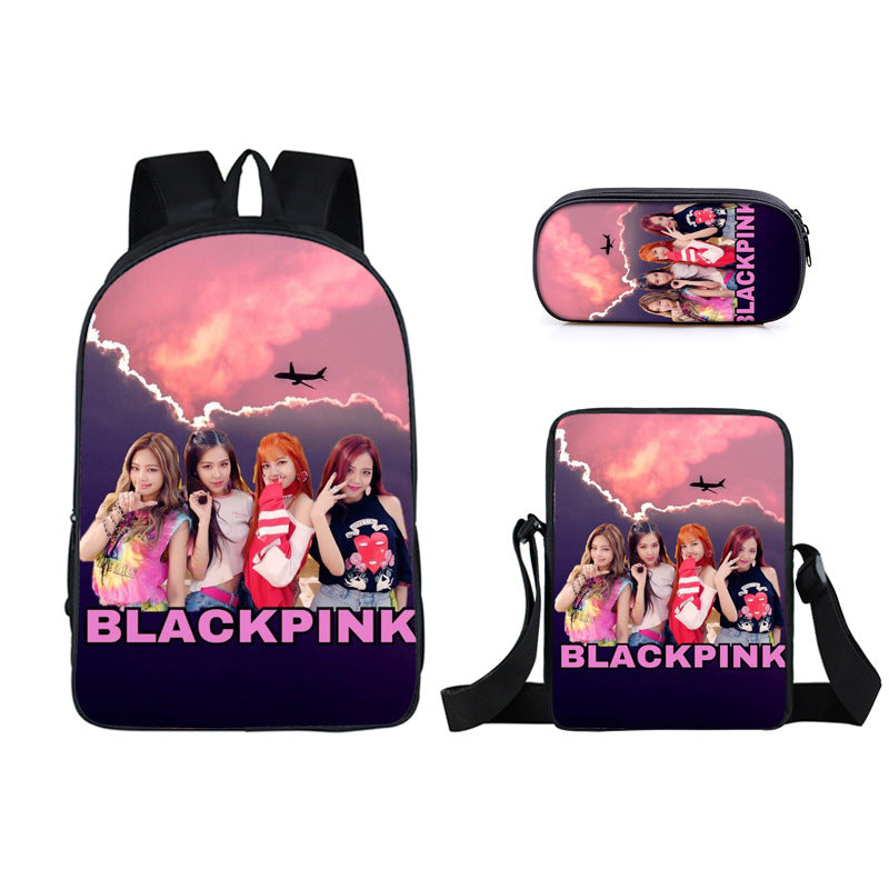 BLACKPINK JISOO JENNIE Schoolbag Backpack Lunch Bag Pencil Case Set Gift for Kids Students