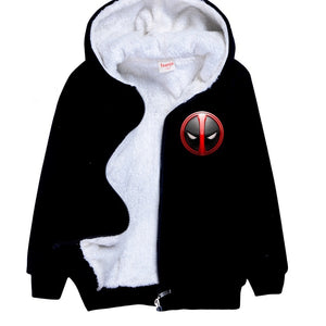 Deadpool Pullover Hoodie Sweatshirt Autumn Winter Unisex Sweater Zipper Jacket for Kids Boy Girls