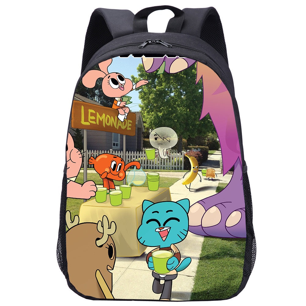 The Amazing World of Gumball  Backpack School Sports Bag for Kids Boy Girl