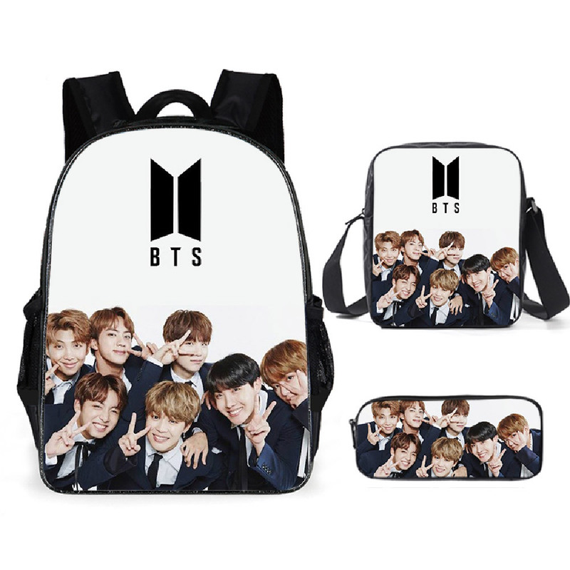 Bangtan Boys BTS Schoolbag Backpack Lunch Bag Pencil Case Set Gift for Kids Students