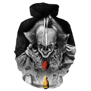 Pennywise IT Clown 3D Printed Casual Pullover Hoodie Sweater Sweatshirt Coat For Kids Adults
