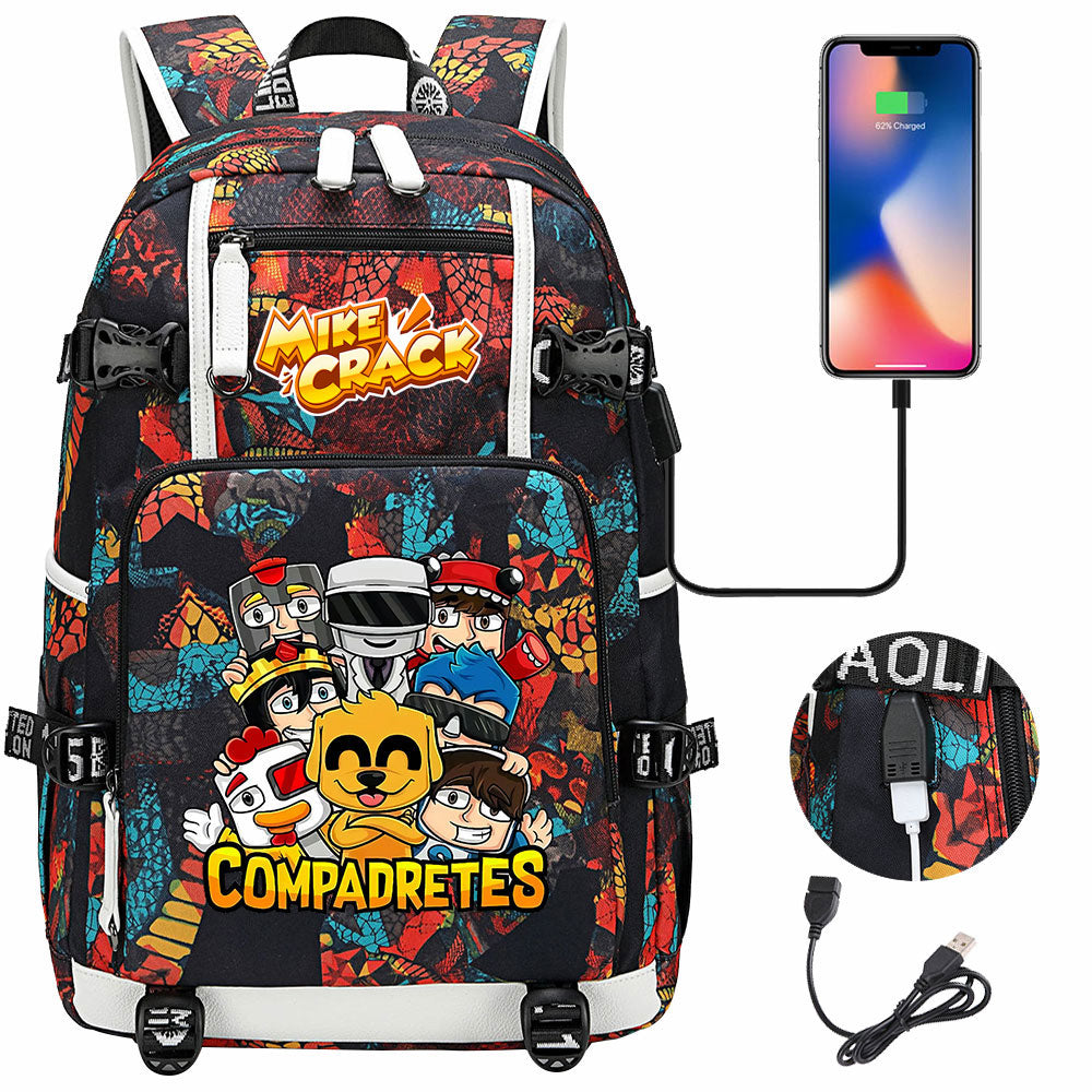 Mikecrack USB Charging Backpack School NoteBook Laptop Travel Bags